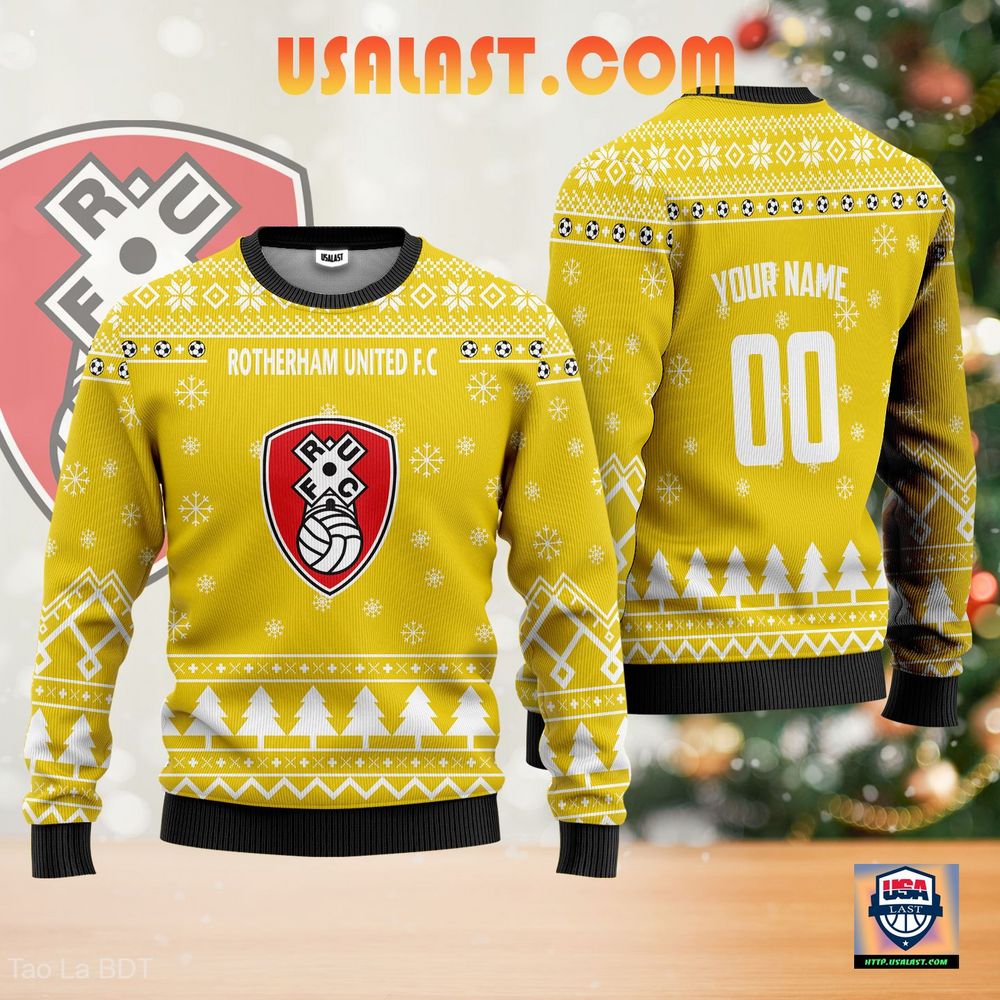 Rotherham United F.C Personalized Ugly Sweater Yellow Version – Usalast