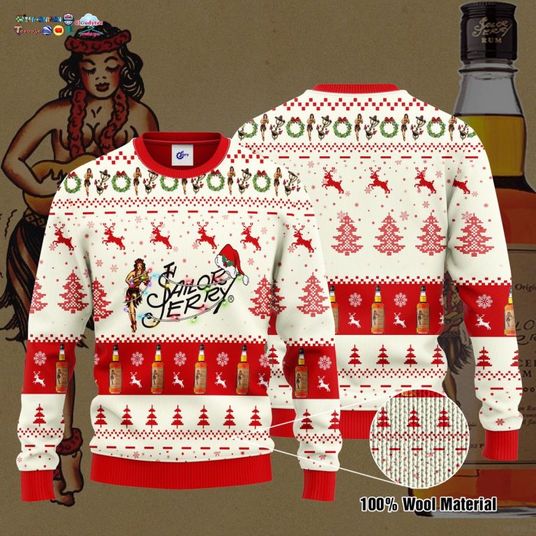 Sailor Jerry Santa Hat Ugly Christmas Sweater - You look lazy