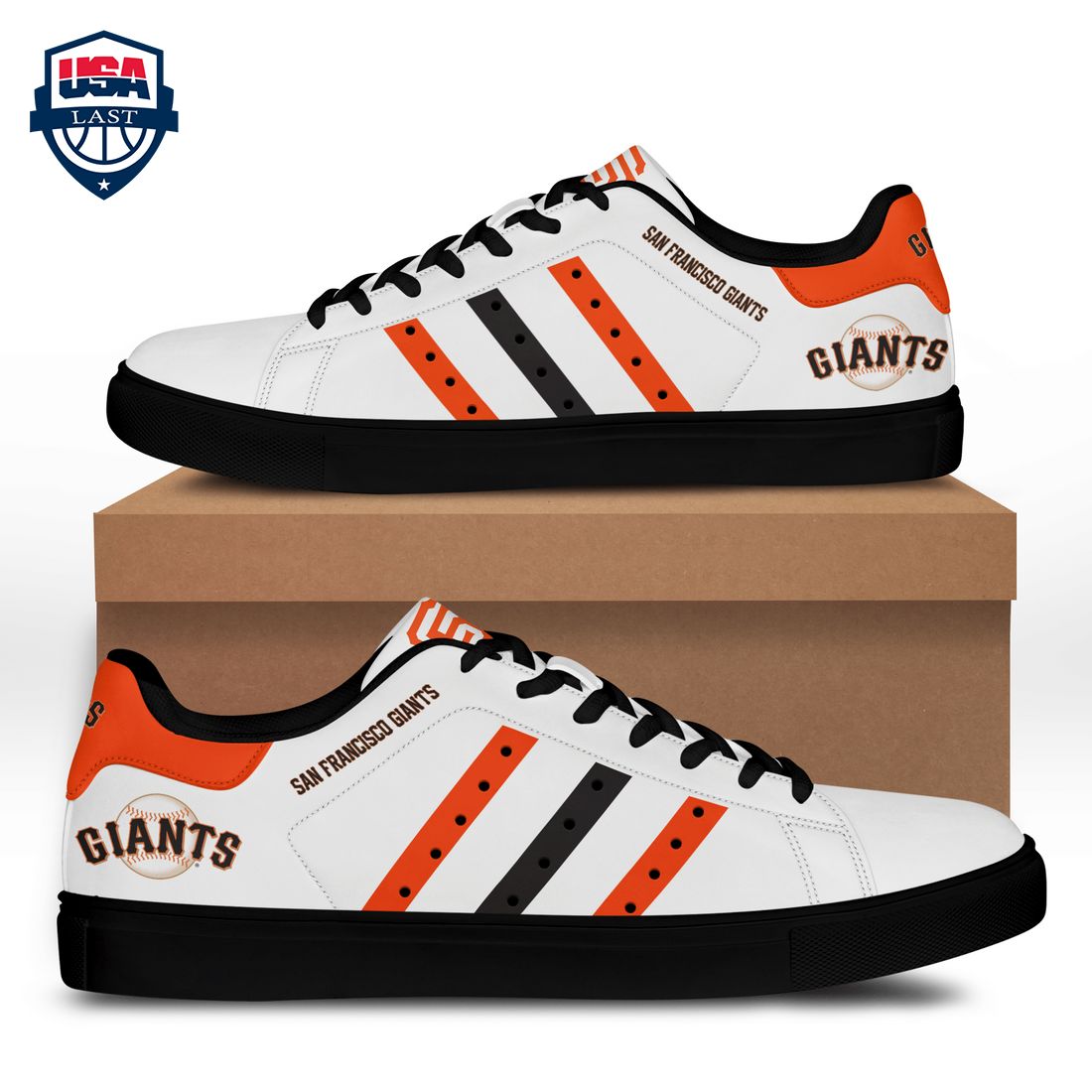 San Francisco Giants Orange Navy Stripes Stan Smith Low Top Shoes – Saleoff