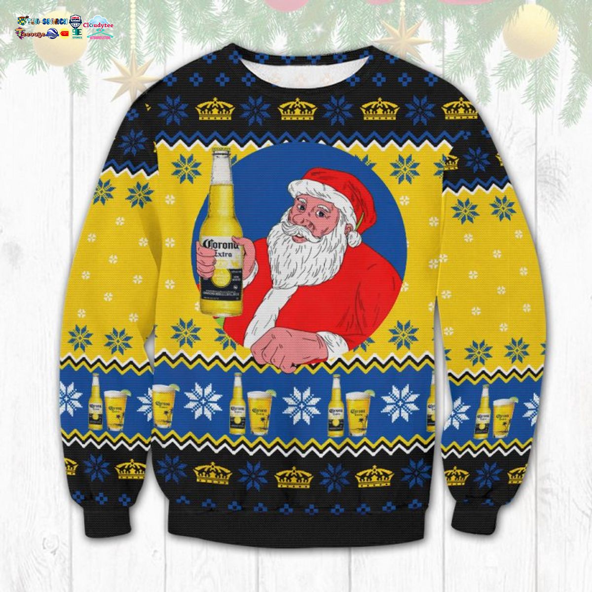 Santa Corona Extra Ugly Christmas Sweater - Handsome as usual