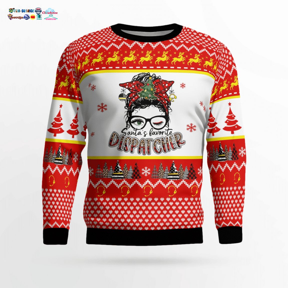 Santa's Favorite Dispatcher 3D Christmas Sweater