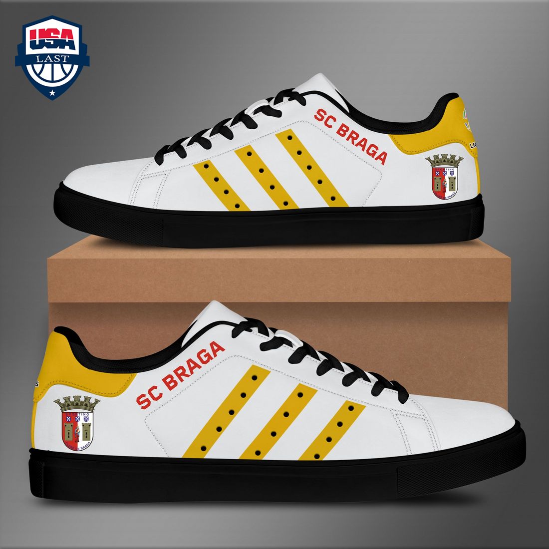 SC Braga Yellow Stripes Style 1 Stan Smith Low Top Shoes – Saleoff