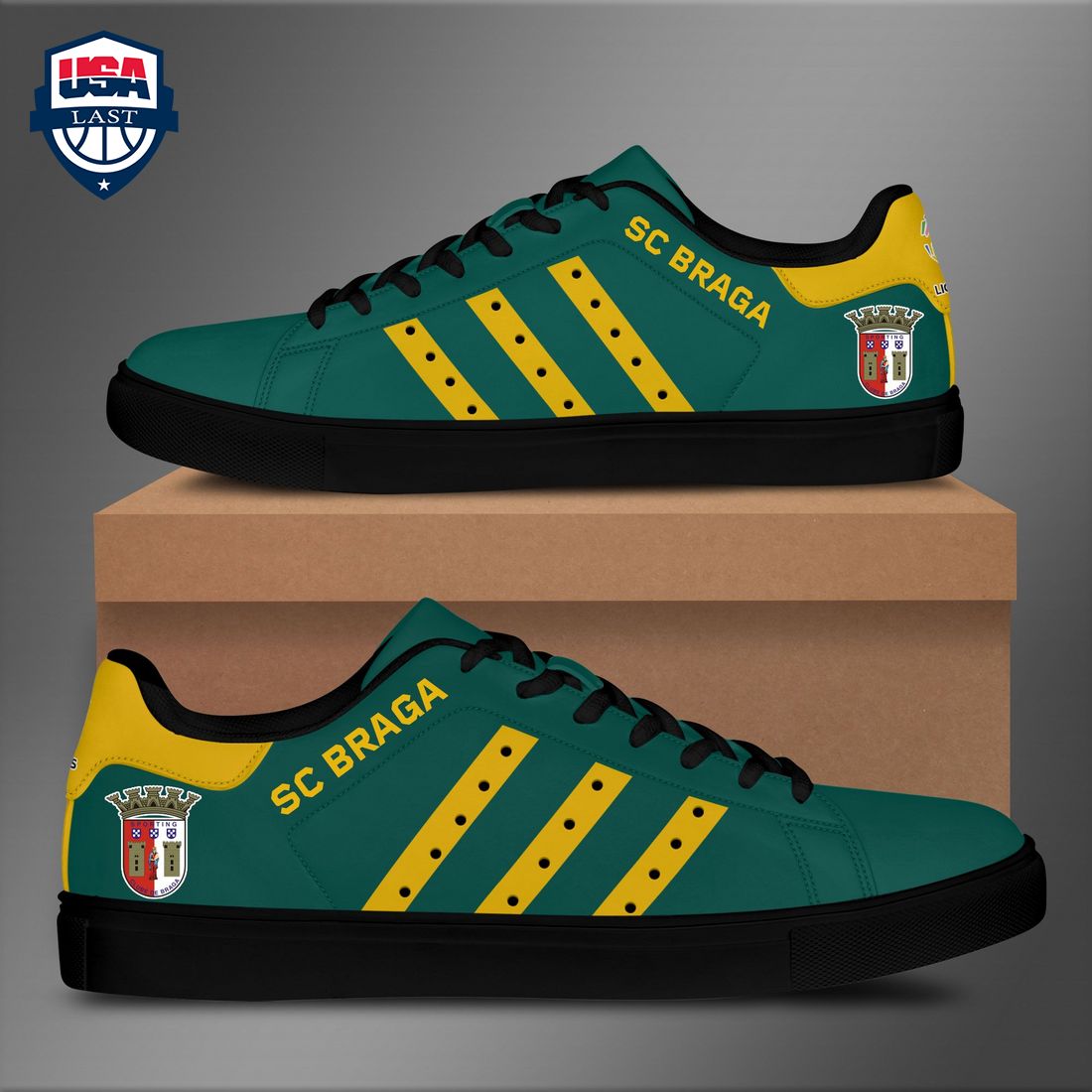 SC Braga Yellow Stripes Style 3 Stan Smith Low Top Shoes – Saleoff
