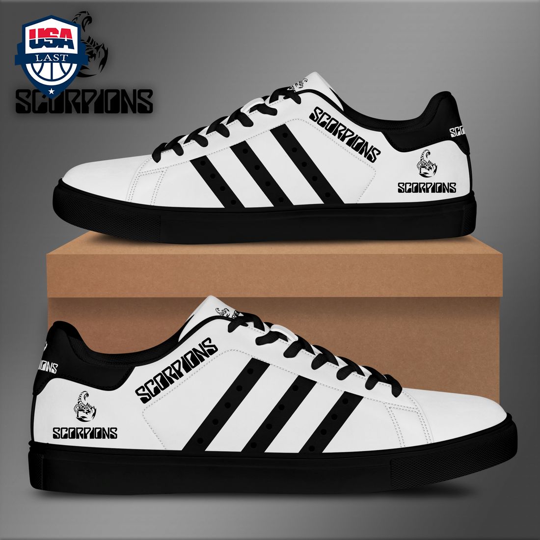 Scorpions Black Stripes Style 2 Stan Smith Low Top Shoes – Saleoff
