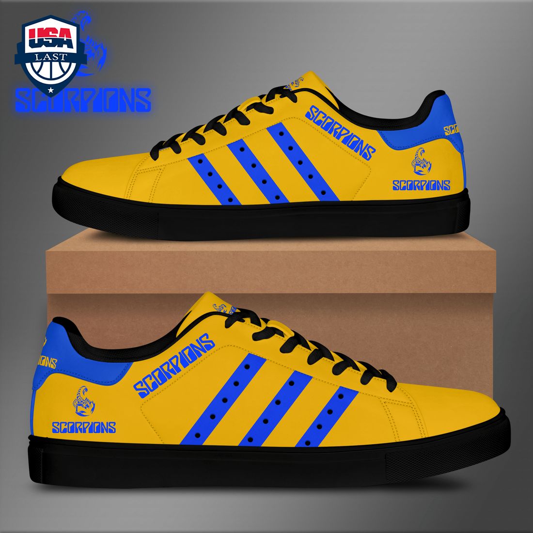Scorpions Blue Stripes Style 3 Stan Smith Low Top Shoes – Saleoff