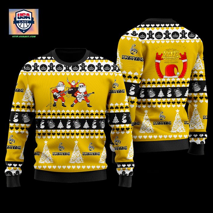 Scorpions Yellow 3D Ugly Christmas Sweater - You look lazy