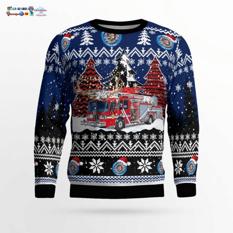 Scott Township Fire & EMS 3D Christmas Sweater - Looking so nice