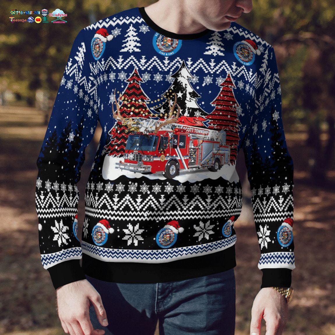Scott Township Fire & EMS 3D Christmas Sweater