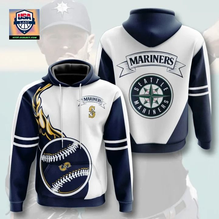 Seattle Mariners Flame Balls Graphic 3D Hoodie - Elegant and sober Pic