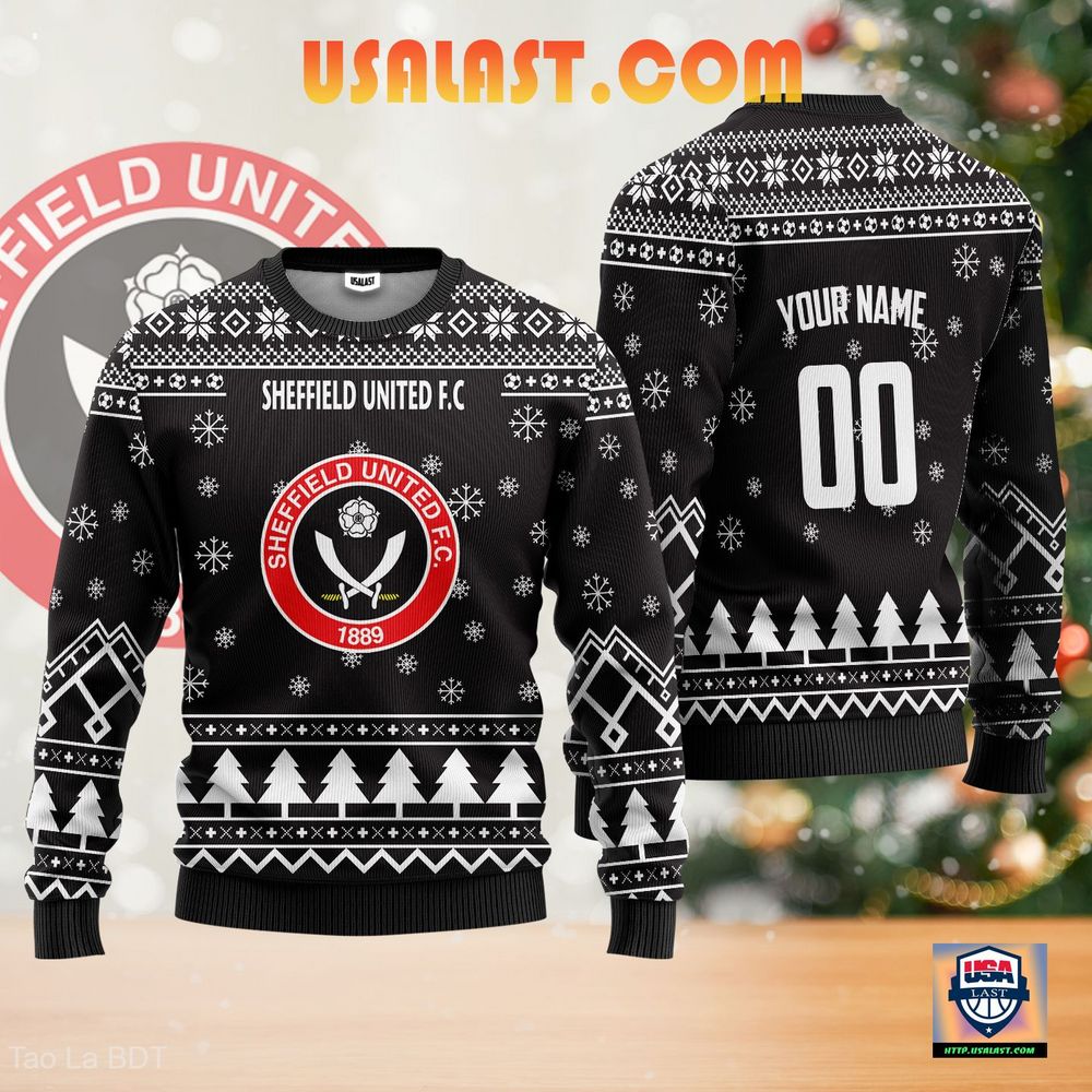 Sheffield United F.C Personalized Ugly Sweater Black Version – Usalast