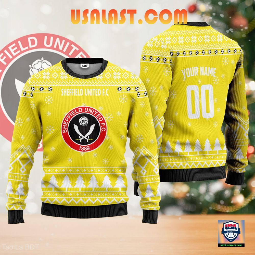 Sheffield United F.C Personalized Ugly Sweater Yellow Version – Usalast