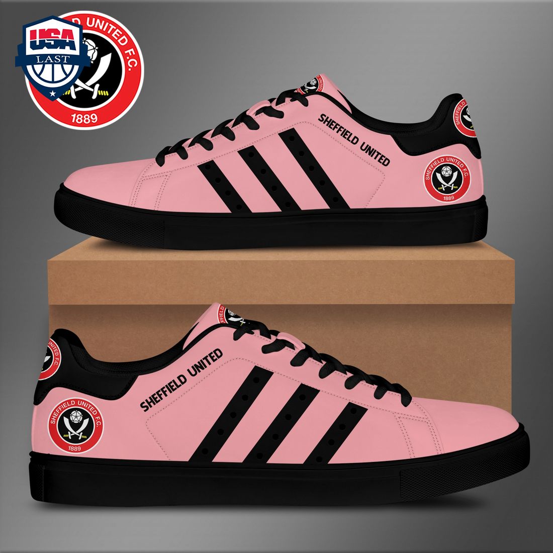 Sheffield United FC Black Stripes Stan Smith Low Top Shoes – Saleoff