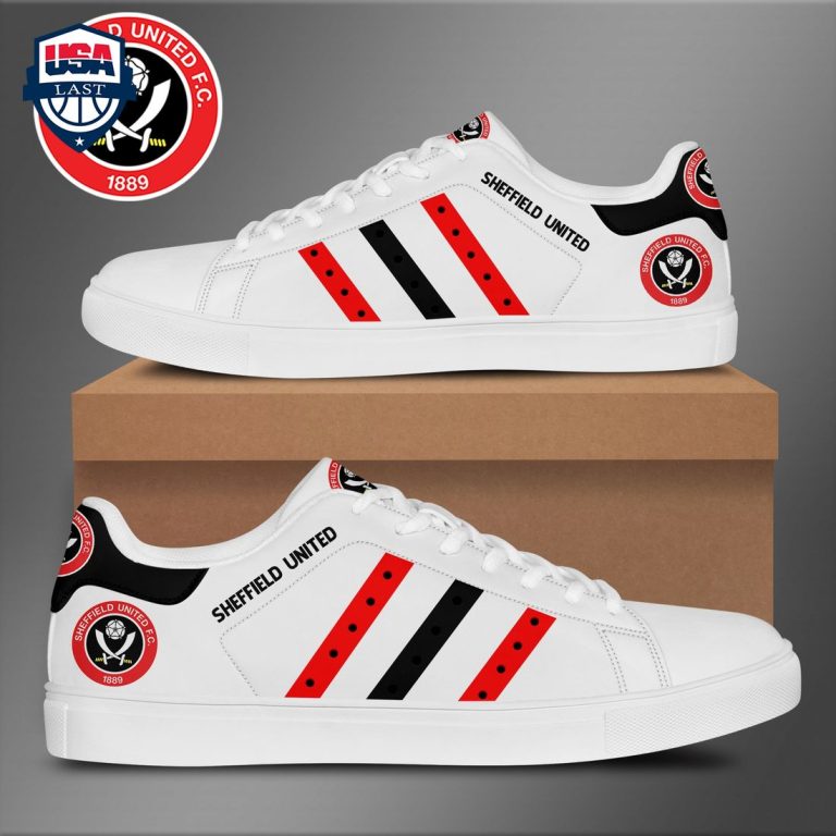 Sheffield United FC Red Black Stripes Stan Smith Low Top Shoes - Cool DP