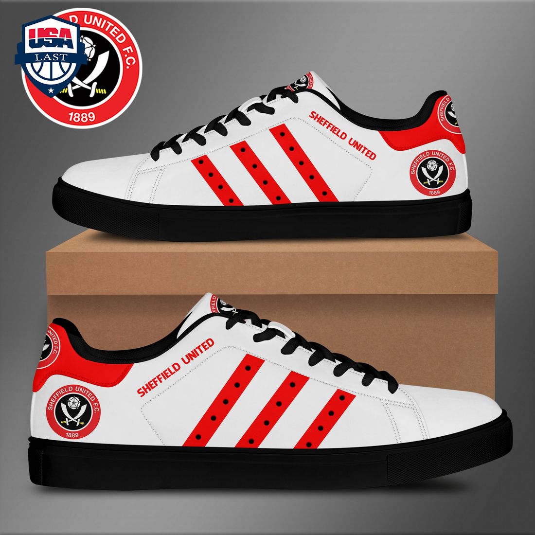 Sheffield United FC Red Stripes Style 1 Stan Smith Low Top Shoes – Saleoff