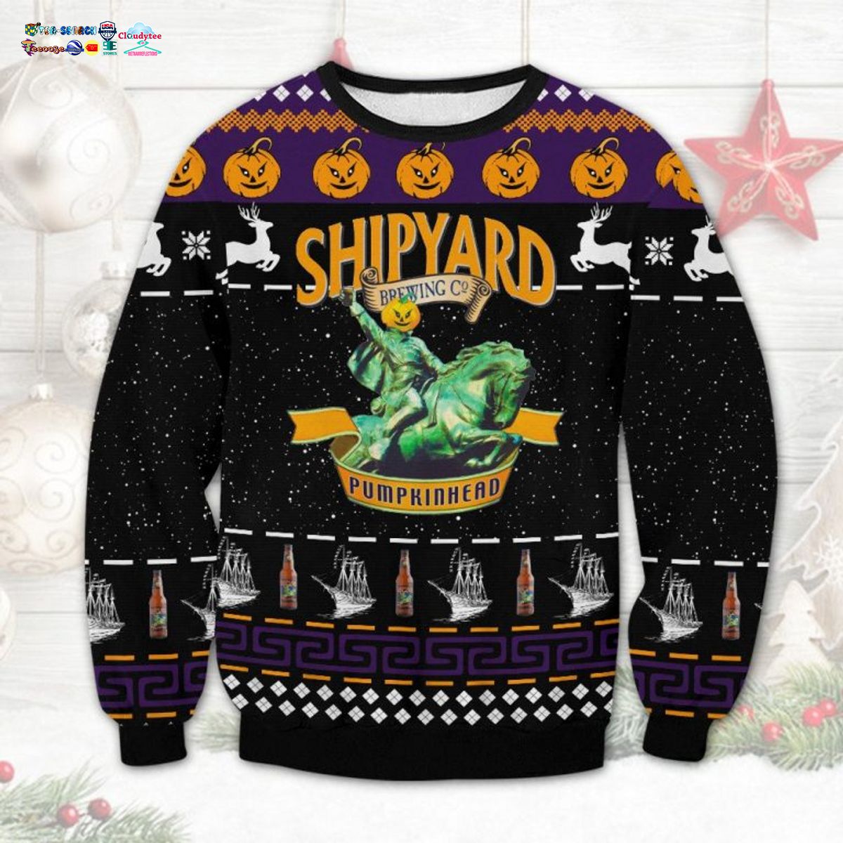 Shipyard Pumpkinhead Ugly Christmas Sweater
