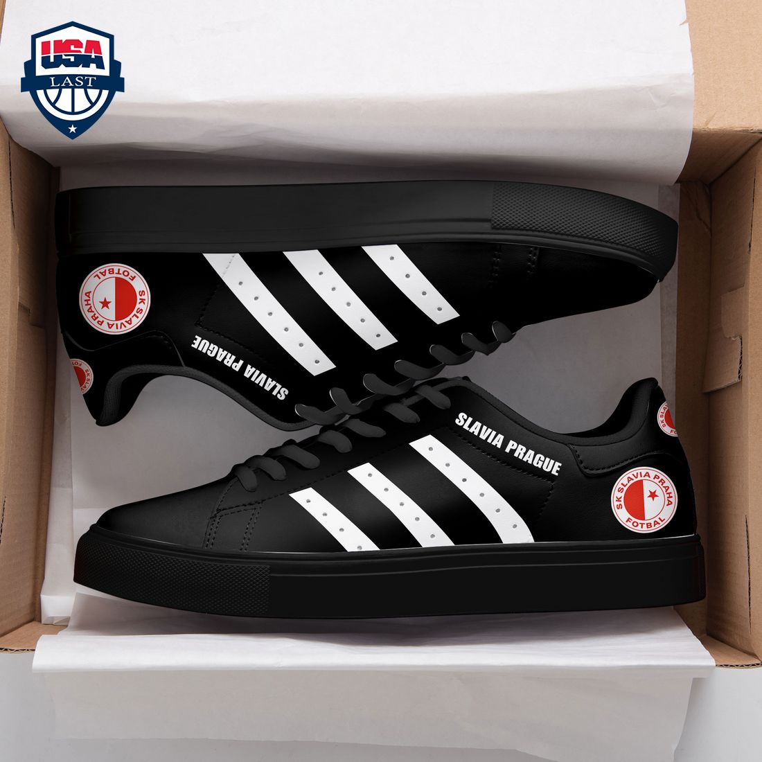 Slavia Prague White Stripes Style 3 Stan Smith Low Top Shoes – Saleoff