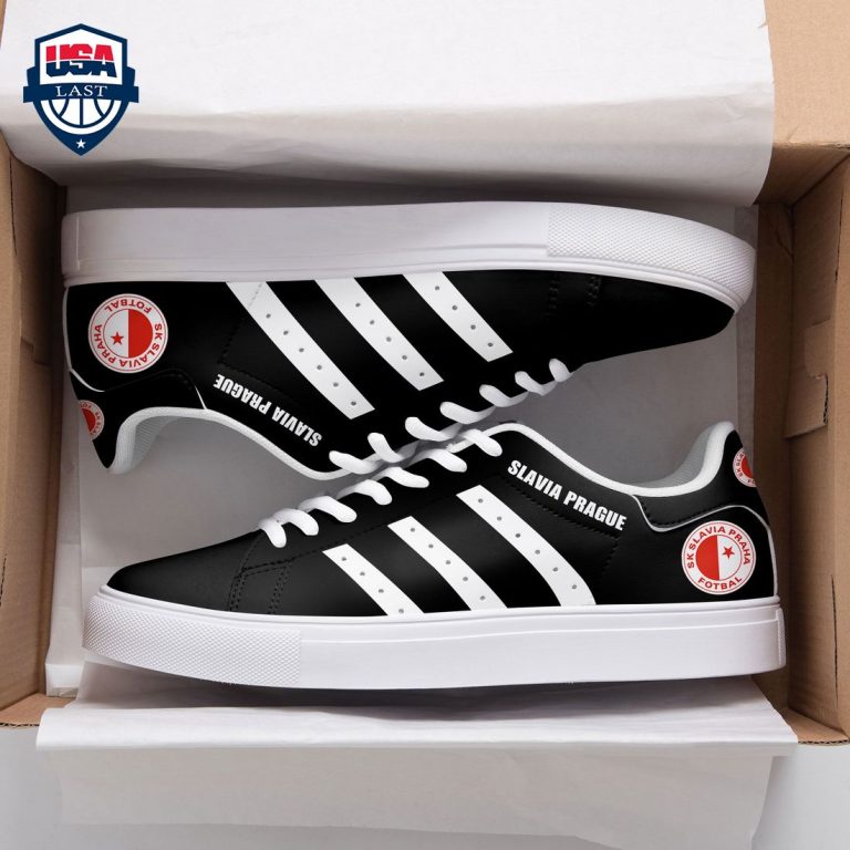Slavia Prague White Stripes Style 3 Stan Smith Low Top Shoes - Super sober