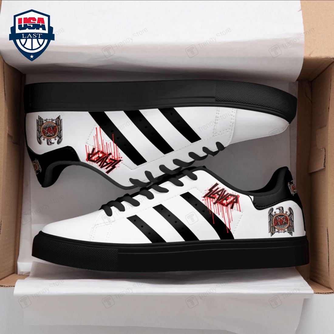 Slayer Black Stripes Style 5 Stan Smith Low Top Shoes – Saleoff