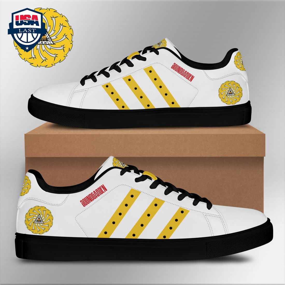 Soundgarden Yellow Stripes Style 1 Stan Smith Low Top Shoes – Saleoff