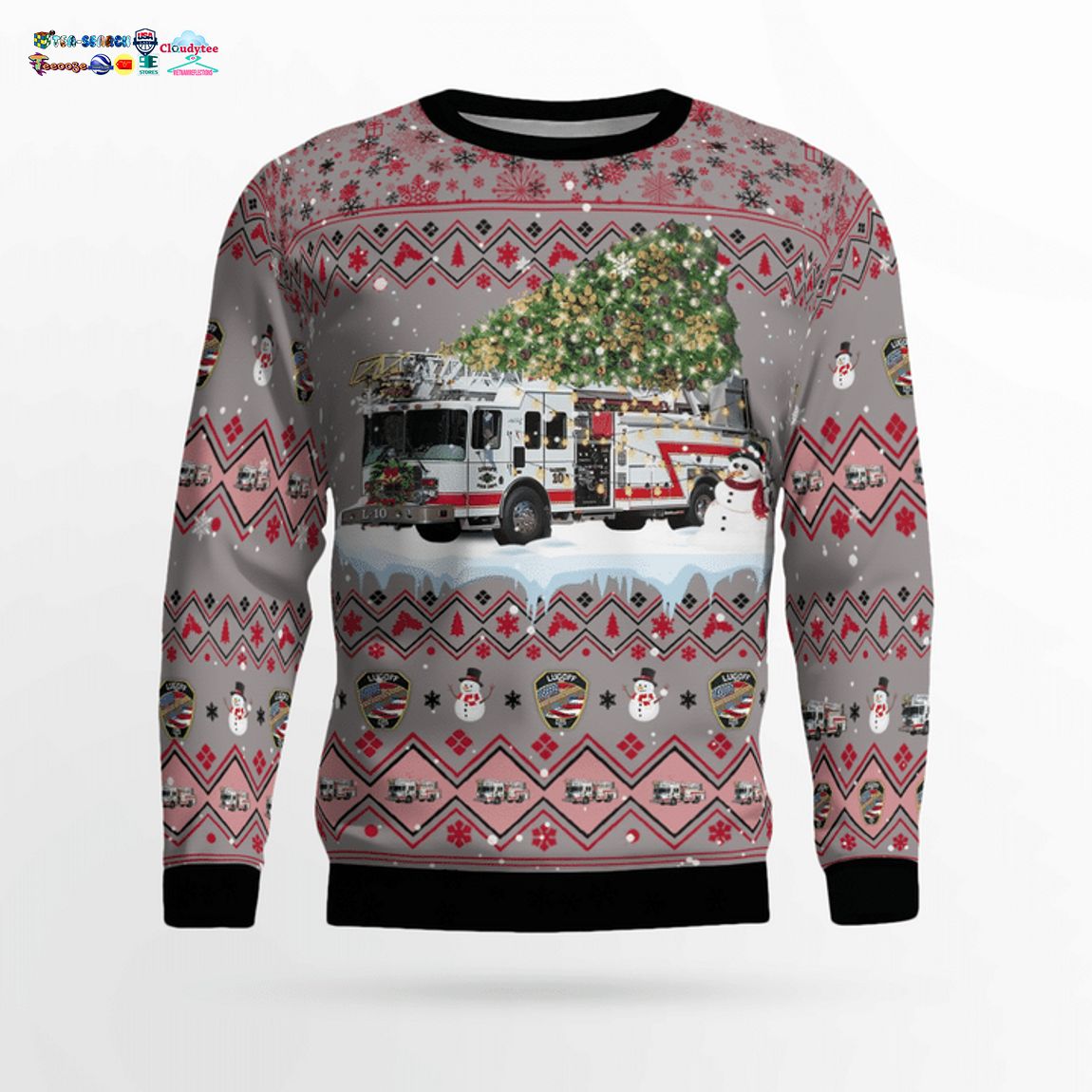 South Carolina Lugoff Fire Department 3D Christmas Sweater