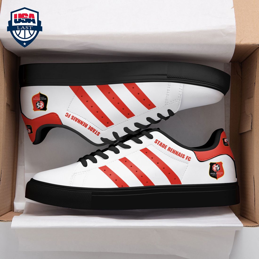 Stade Rennais FC Red Stripes Stan Smith Low Top Shoes – Saleoff