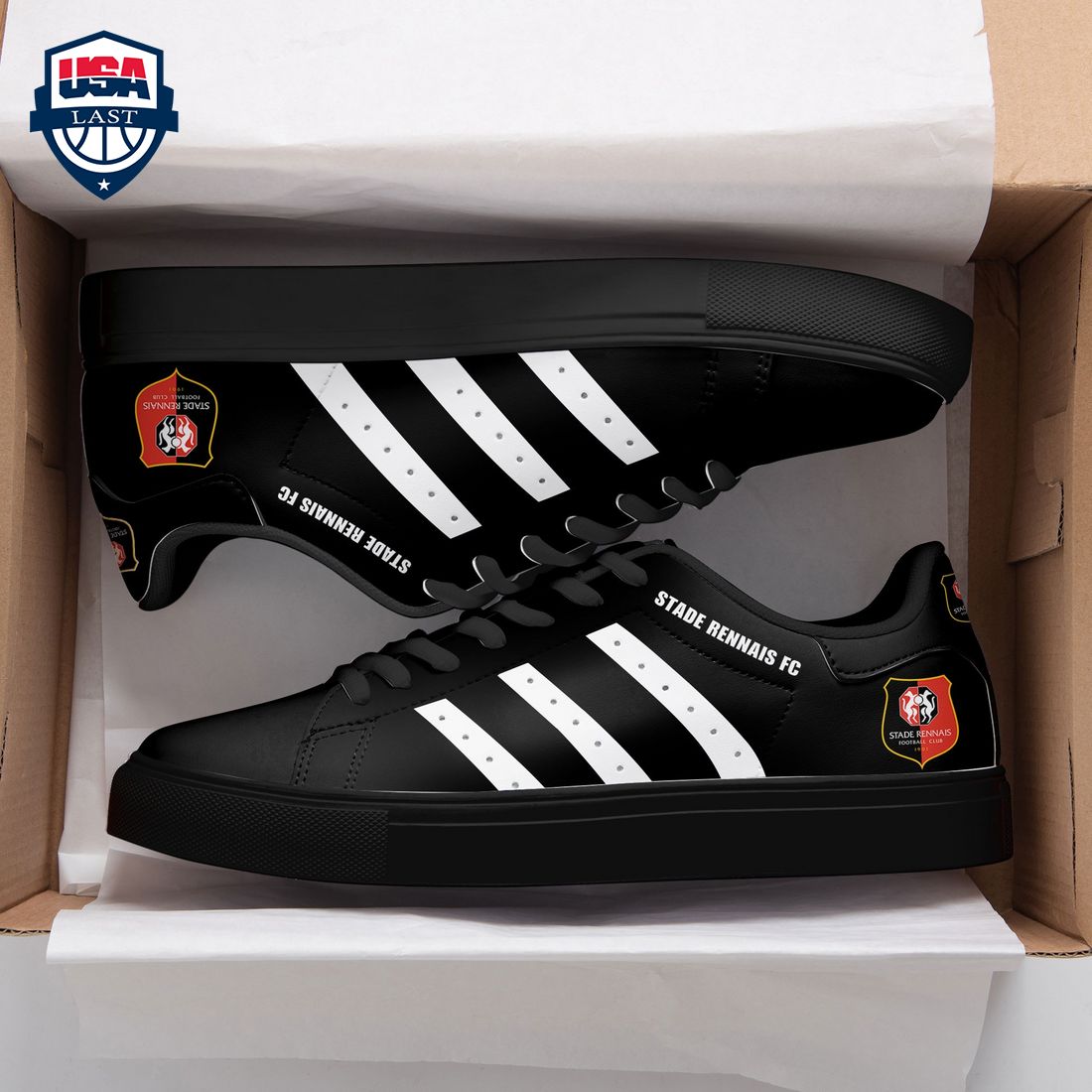 Stade Rennais FC White Stripes Style 1 Stan Smith Low Top Shoes – Saleoff