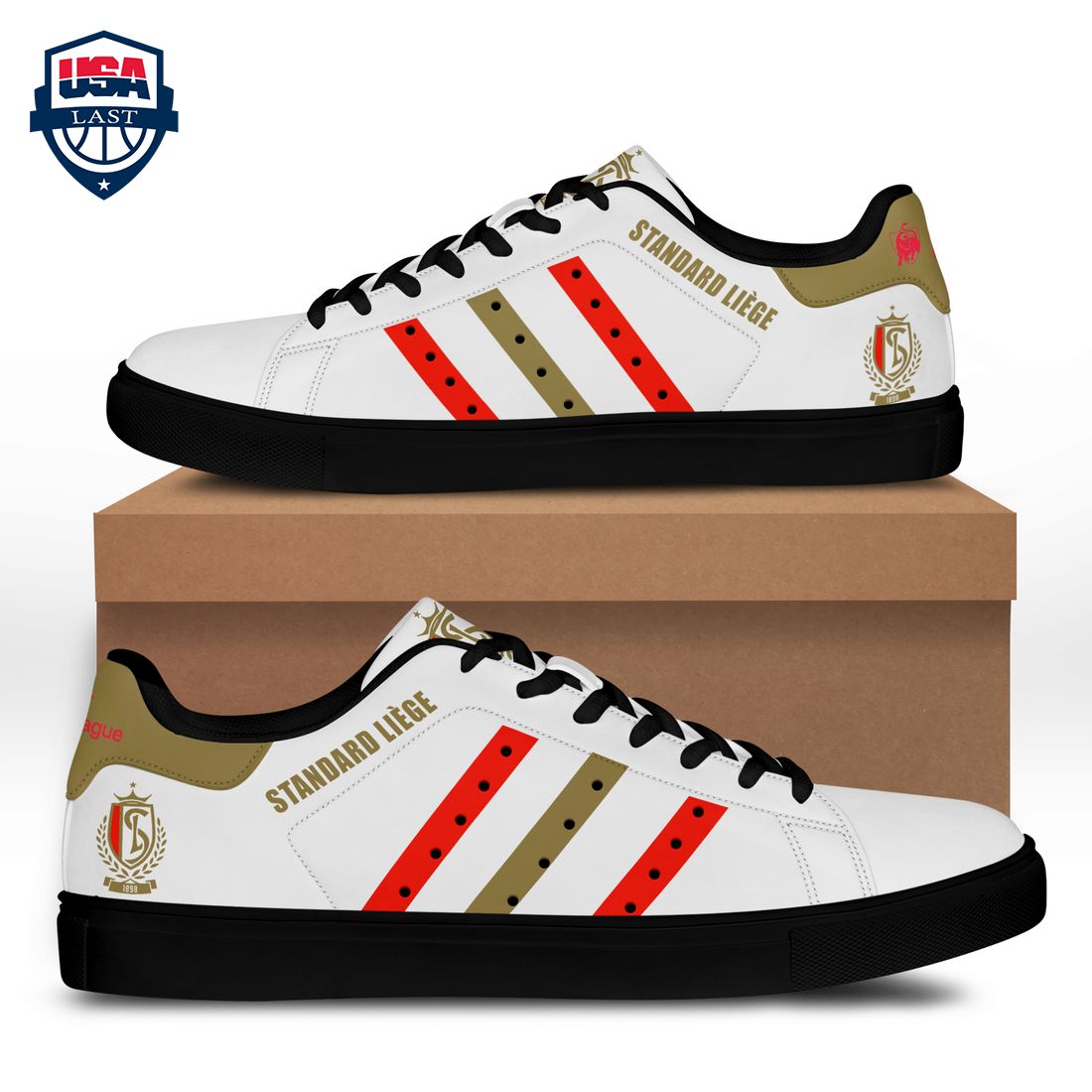 Standard Liege Red Brown Stripes Style 1 Stan Smith Low Top Shoes – Saleoff