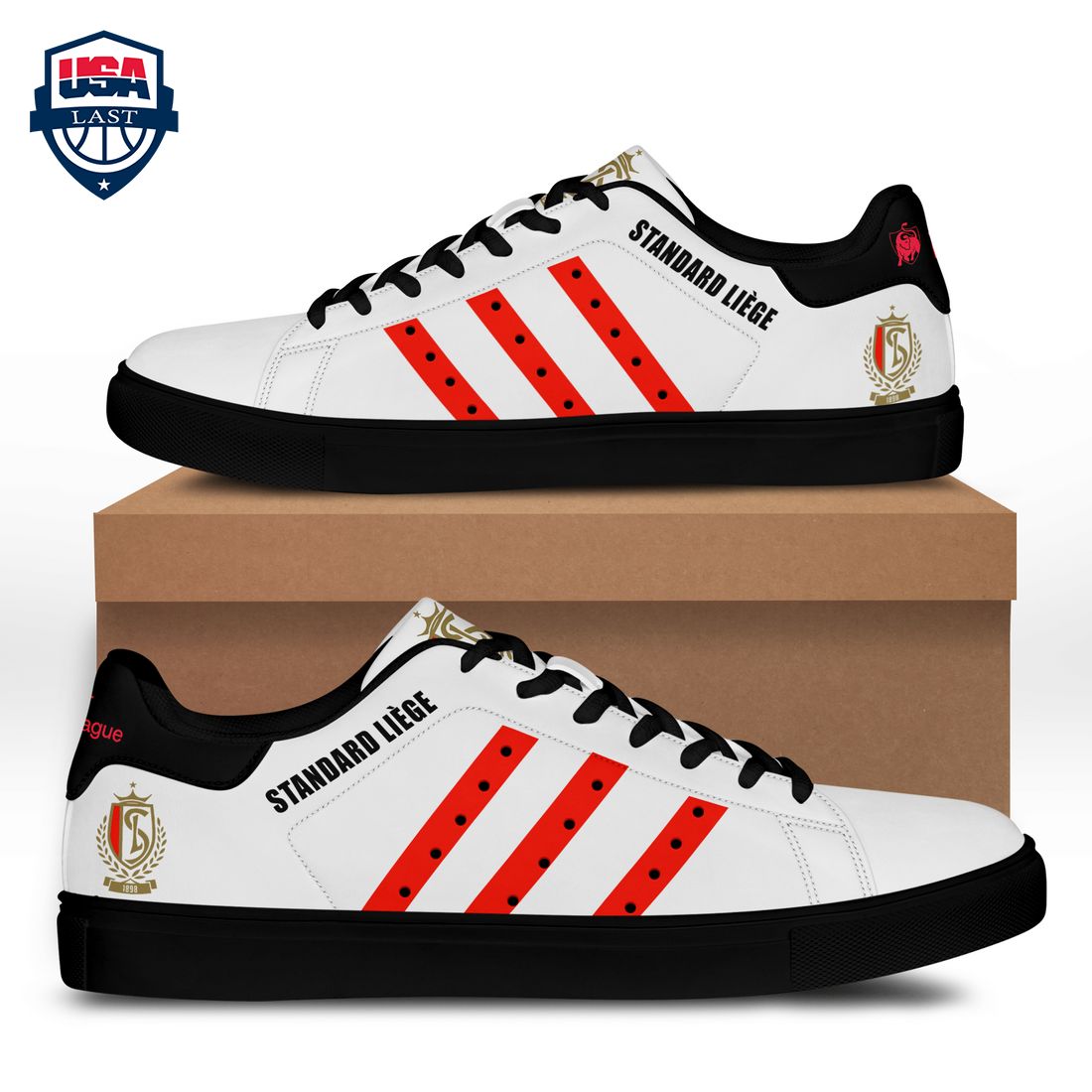 Standard Liege Red Stripes Style 1 Stan Smith Low Top Shoes – Saleoff