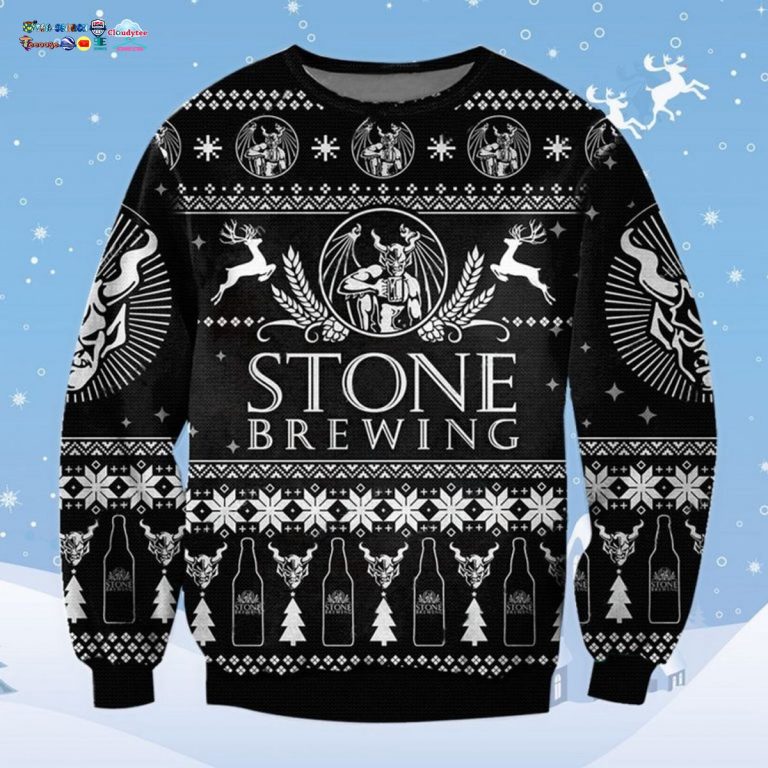 Stone Brewing Beer Ugly Christmas Sweater - Rocking picture
