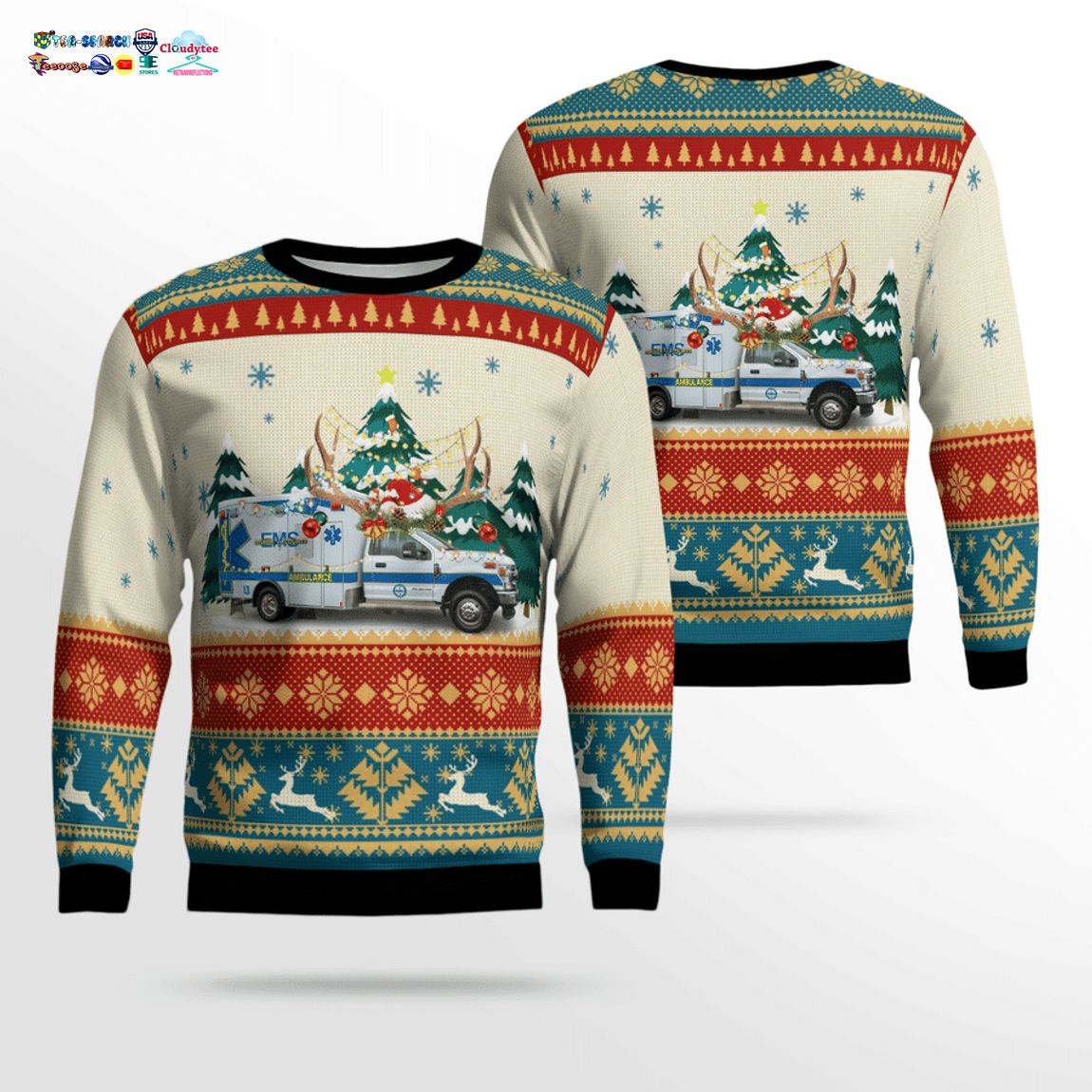 Sumner County EMS 3D Christmas Sweater - You look lazy