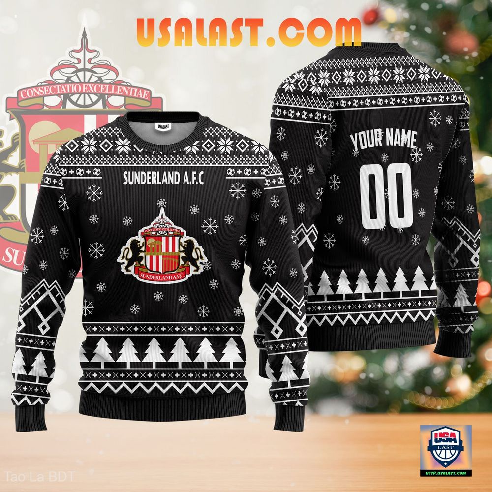 Sunderland A.F.C Personalized Ugly Sweater Black Version – Usalast