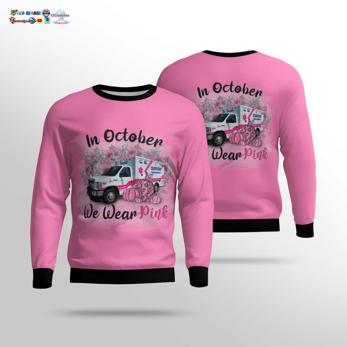 Sunstar Paramedics In October We Wear Pink 3D Christmas Sweater – Saleoff