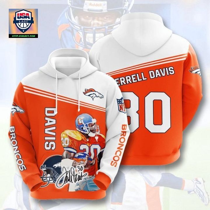 Terrell Davis Denver Broncos 3D Hoodie – Usalast