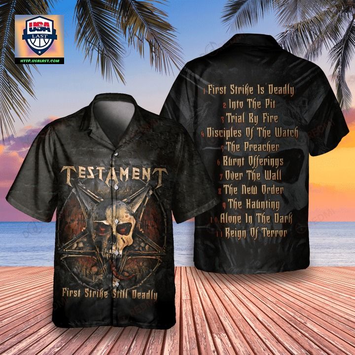 Testament First Strike Still Deadly Album Cover Hawaiian Shirt – Usalast