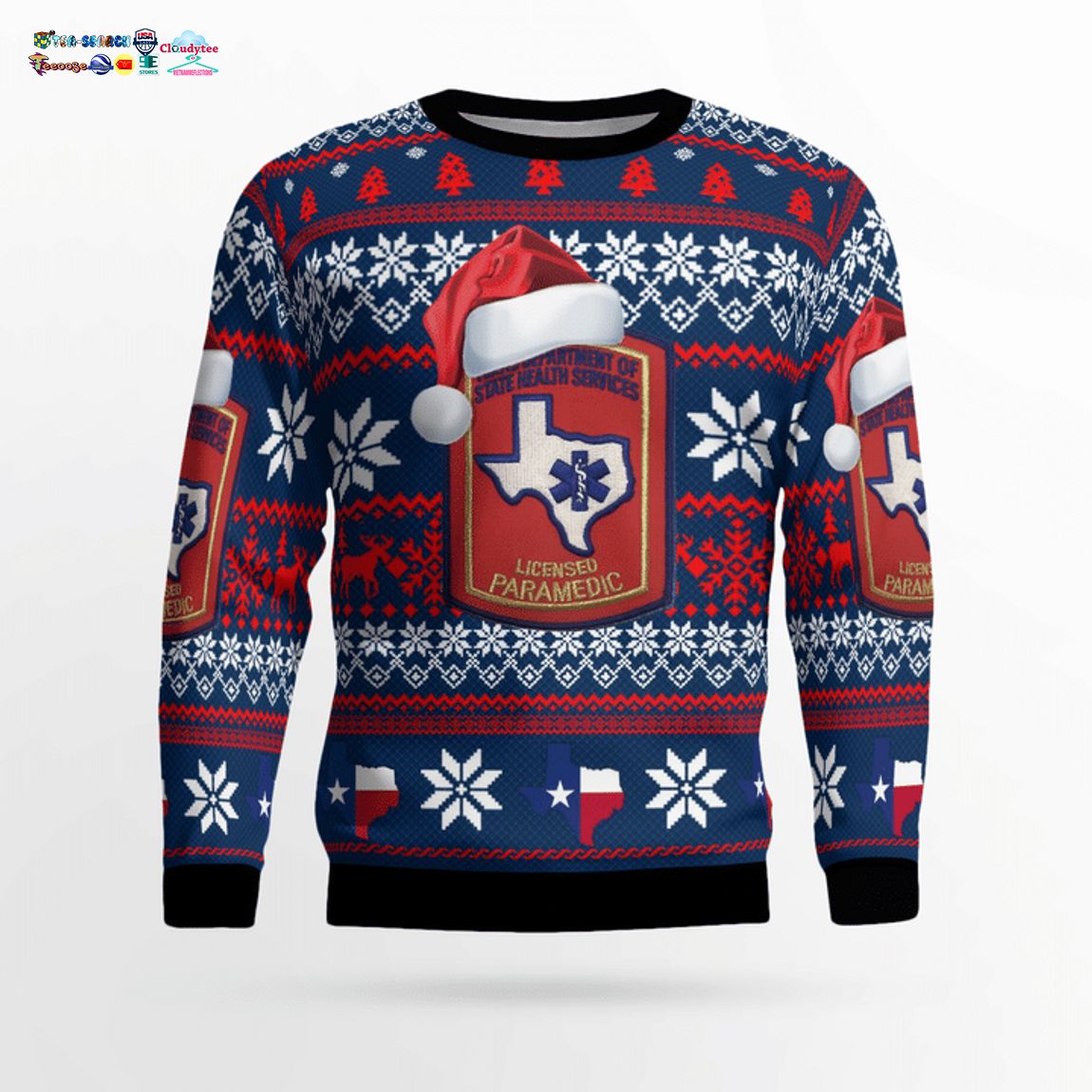 Texas Department Of State Health Services Licensed Paramedic 3D Christmas Sweater