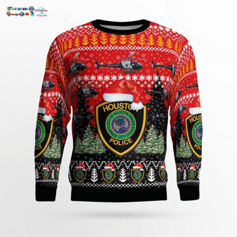 Texas Houston Police Department H125 Helicopter 3D Christmas Sweater - Stunning