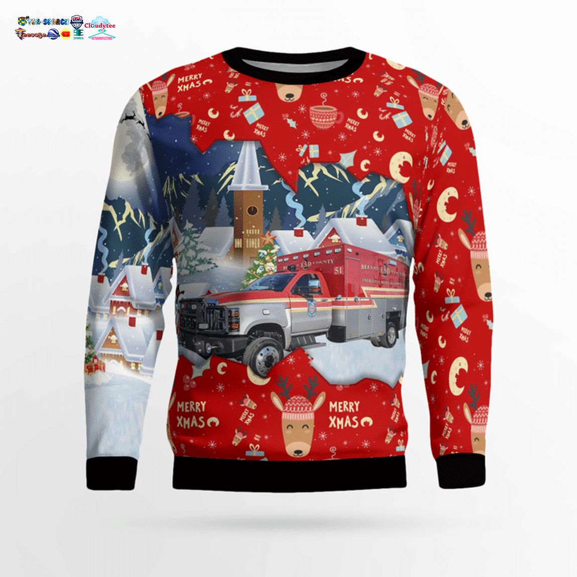 Texas Reeves County Emergency Services District 3D Christmas Sweater