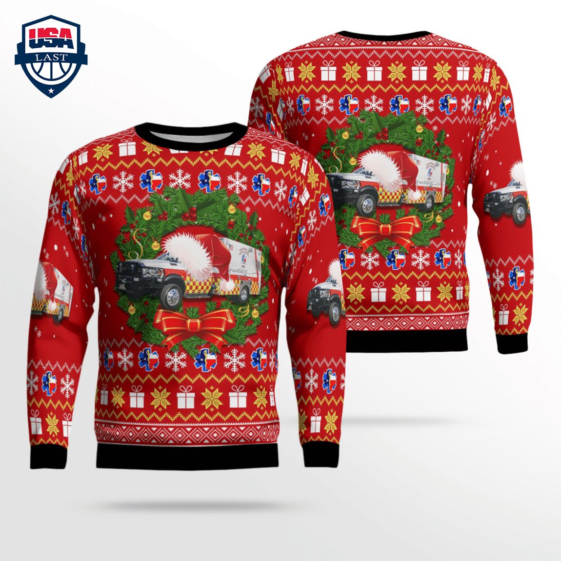 Texas San Marcos Hays County EMS 3D Christmas Sweater – Saleoff