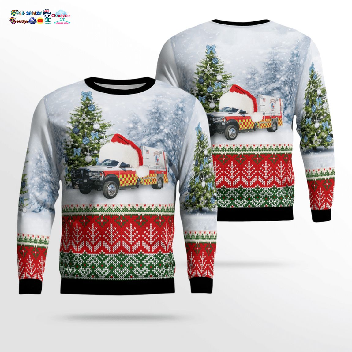 Texas San Marcos Hays County EMS Ver 2 3D Christmas Sweater – Saleoff