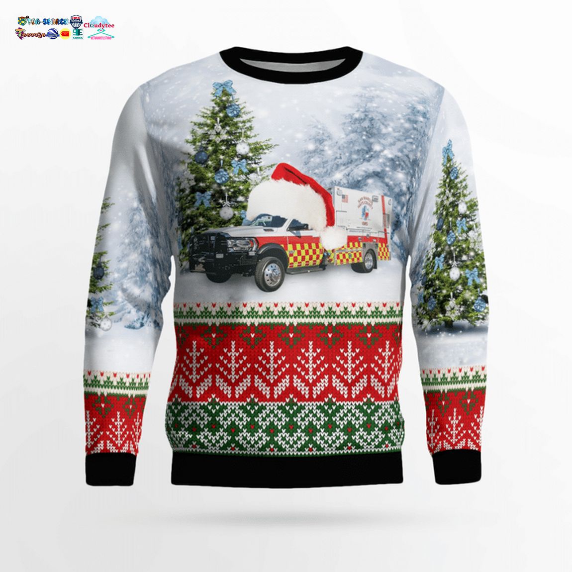 Texas San Marcos Hays County EMS Ver 2 3D Christmas Sweater - Saleoff