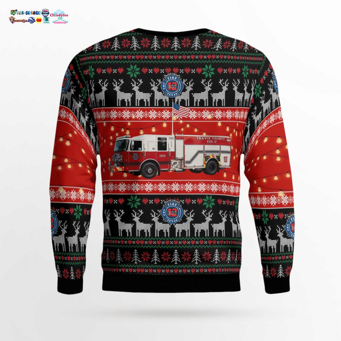 Texas Travis County Emergency Services District 12 3D Christmas Sweater