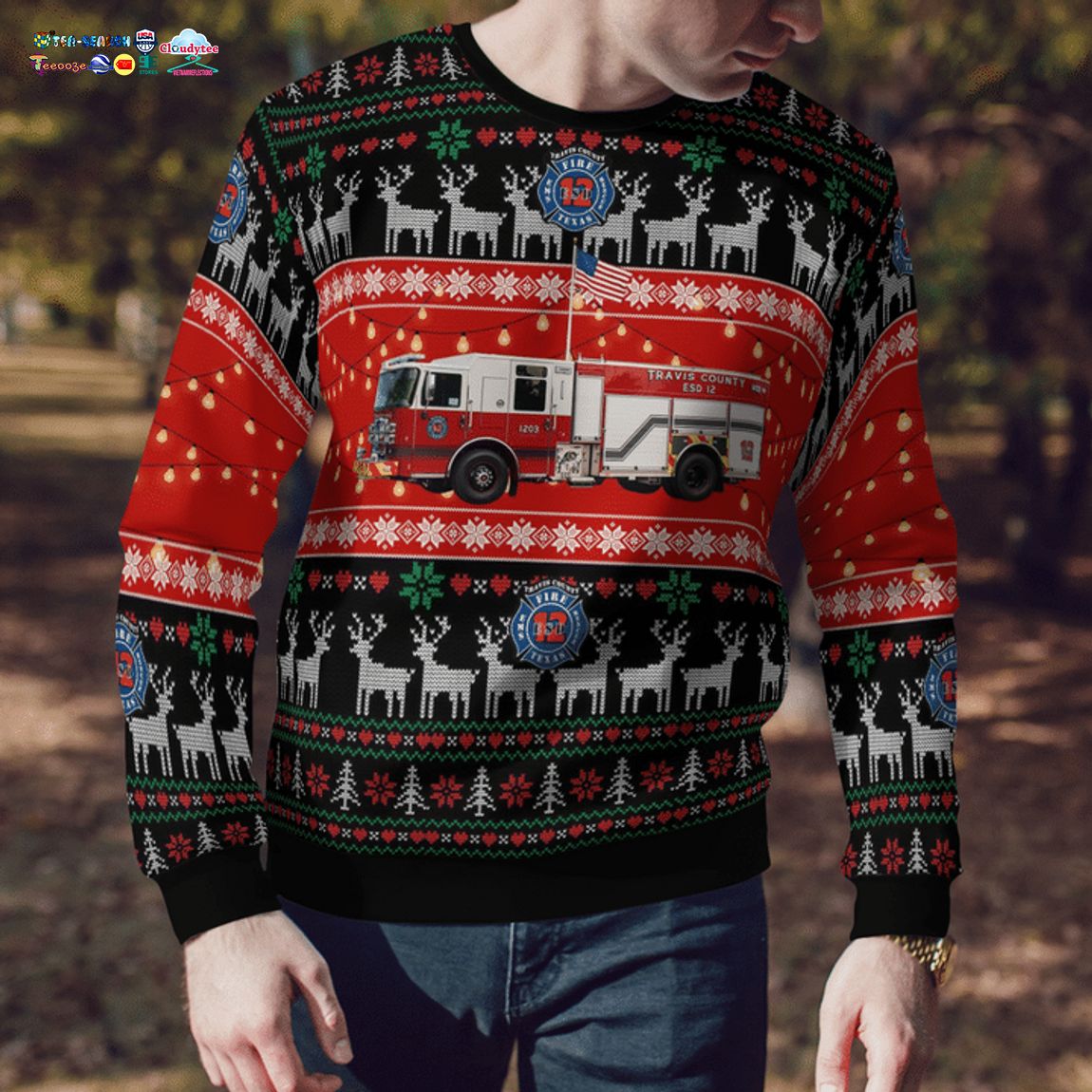 Texas Travis County Emergency Services District 12 3D Christmas Sweater
