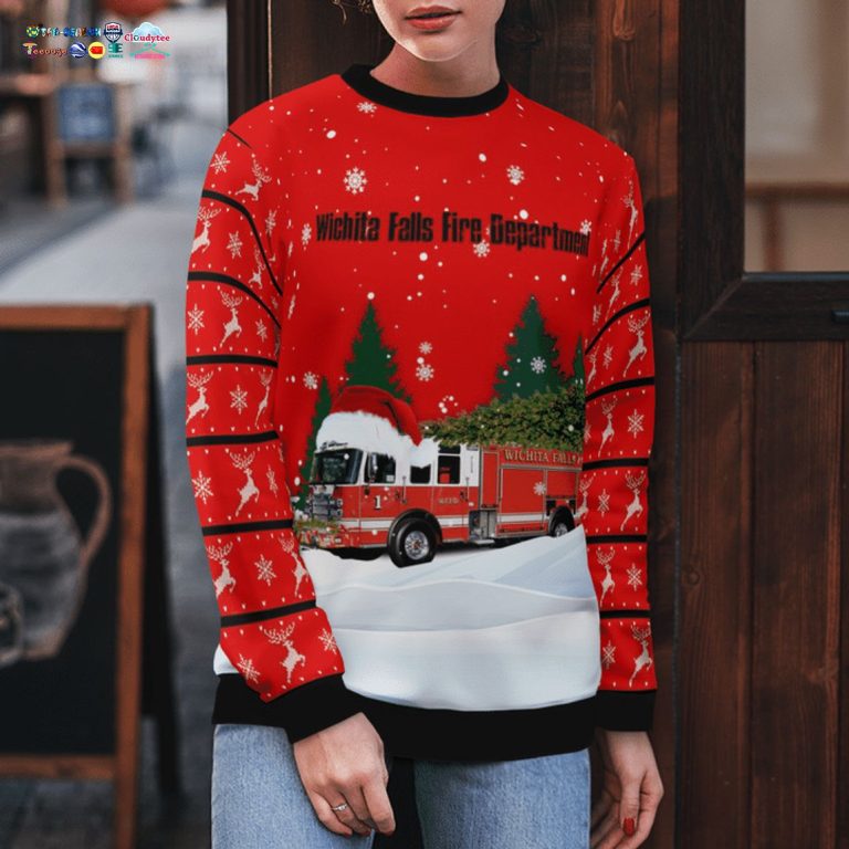 Texas Wichita Falls Fire Department 3D Christmas Sweater - Super sober