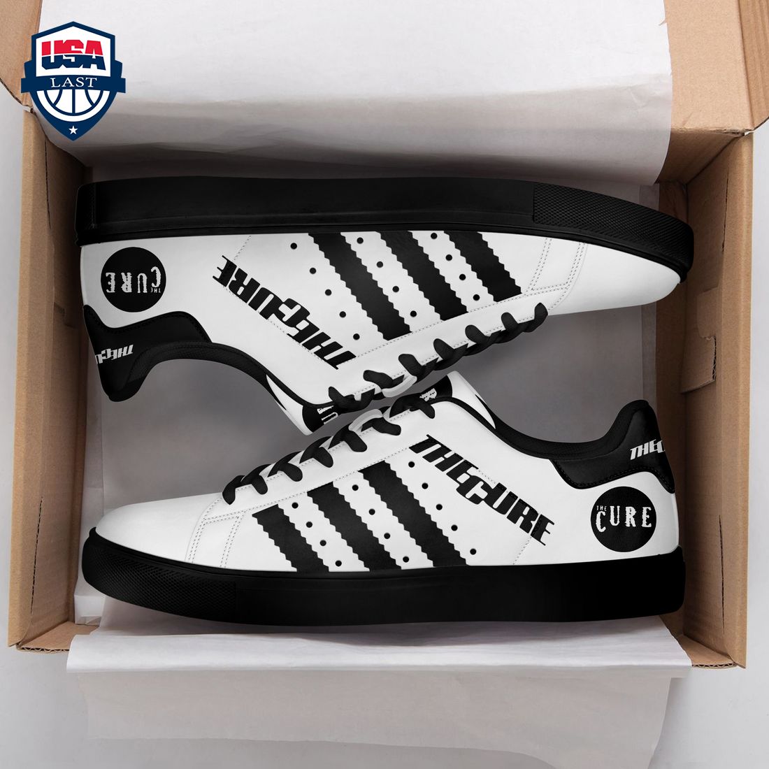 The Cure Black Stripes Stan Smith Low Top Shoes – Saleoff