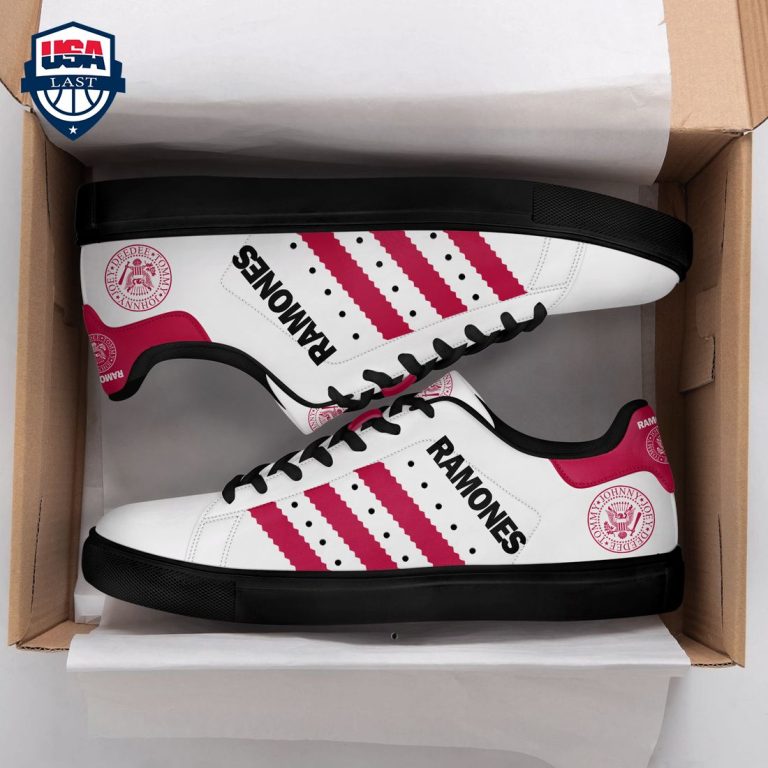 The Ramones Pink Stripes Stan Smith Low Top Shoes - Rejuvenating picture