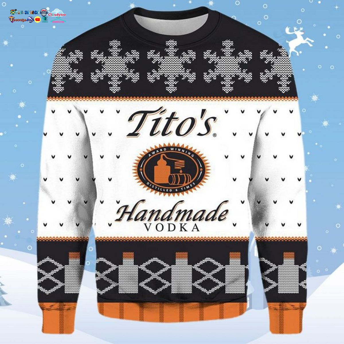 Tito's Handmade Vodka Ugly Christmas Sweater - Wow! What a picture you click