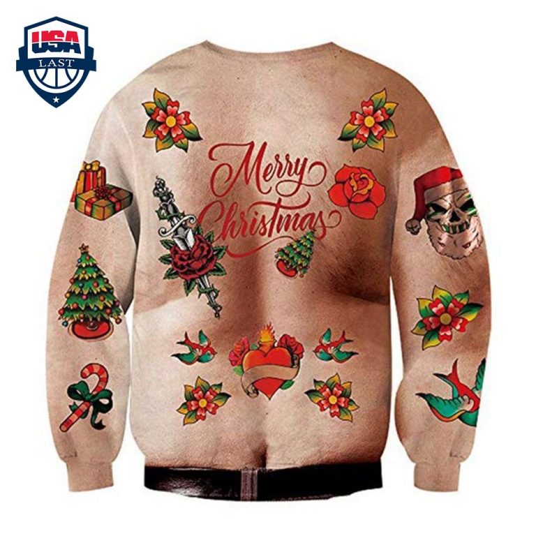 Topless Big Belly Ho Ho Ho Ugly Christmas Sweater - Impressive picture.