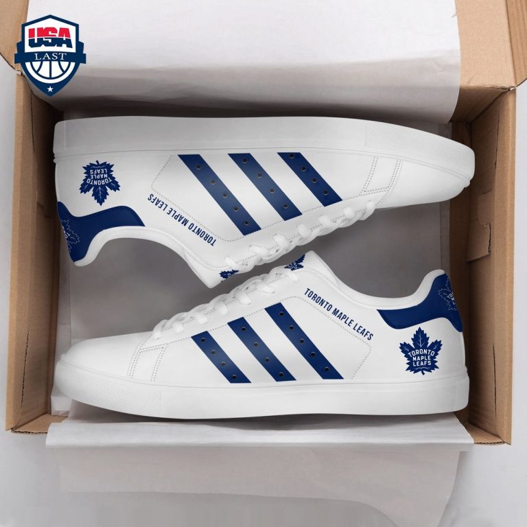 Toronto Maple Leafs Navy Stripes Style 2 Stan Smith Low Top Shoes - Amazing Pic