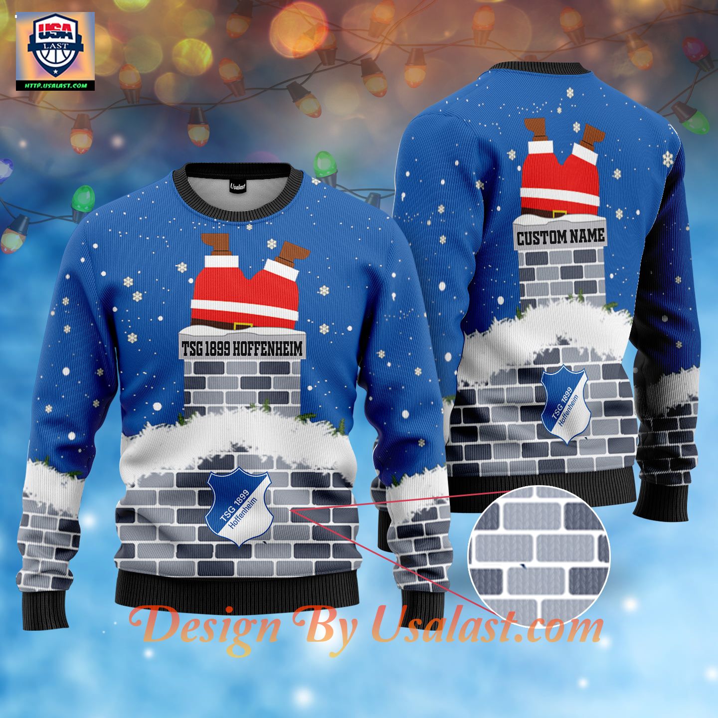 TSG 1899 Hoffenheim Custom Name Ugly Christmas Sweater – Blue Version – Usalast