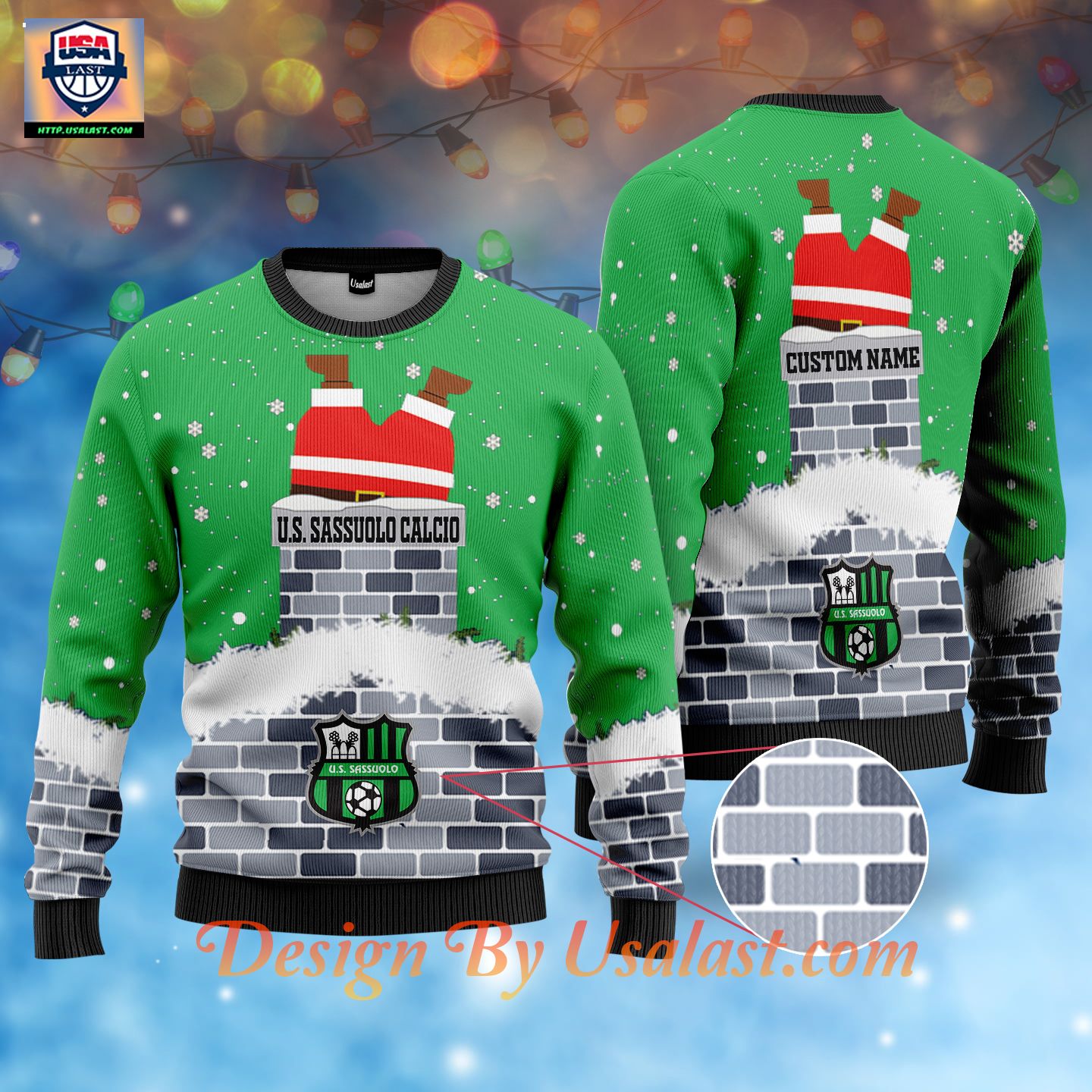 U.S Sassuolo Calcio Santa Claus Custom Name Ugly Christmas Sweater – Usalast